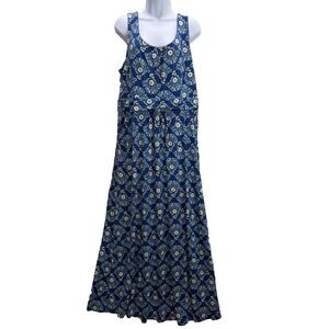 Boden Women's Diana Jersey Knit Maxi Dress Size 18L Blue Floral